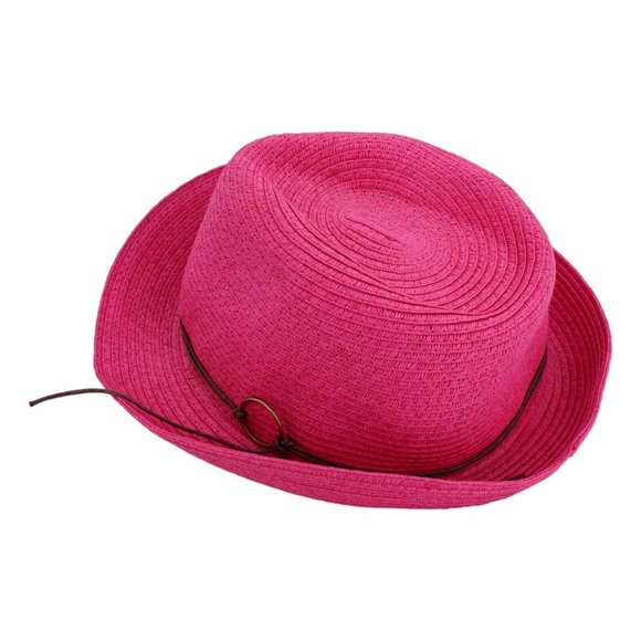 pink trilby hat